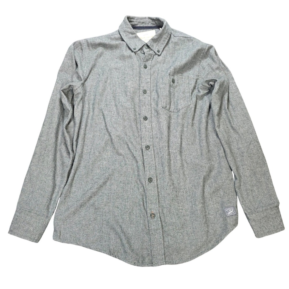 Original Weatherproof Vintage Button Down Shirt Men's Size M Grey Herringbone
